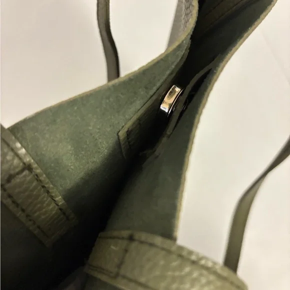 New! Rubi By The Cotton On Leatherette Tote Bag Olive Green Color - Picture 5 of 6